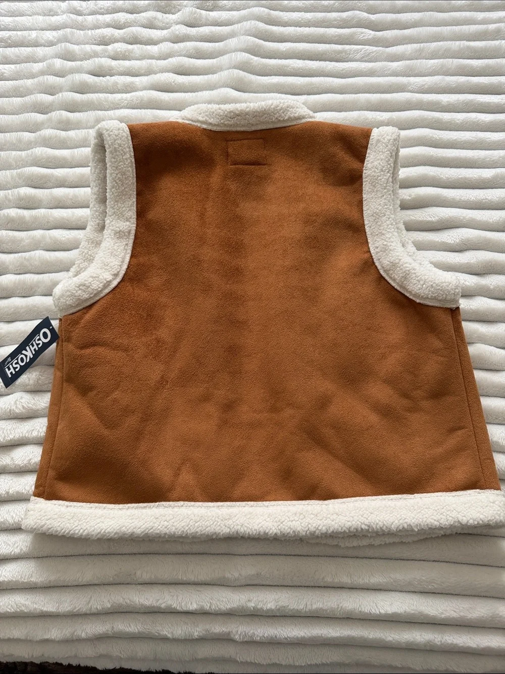 OshKosh B'gosh Brown Vest with Cream Sherpa Trim
